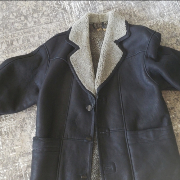 Black 100% leather authentic shearling - Picture 6 of 8